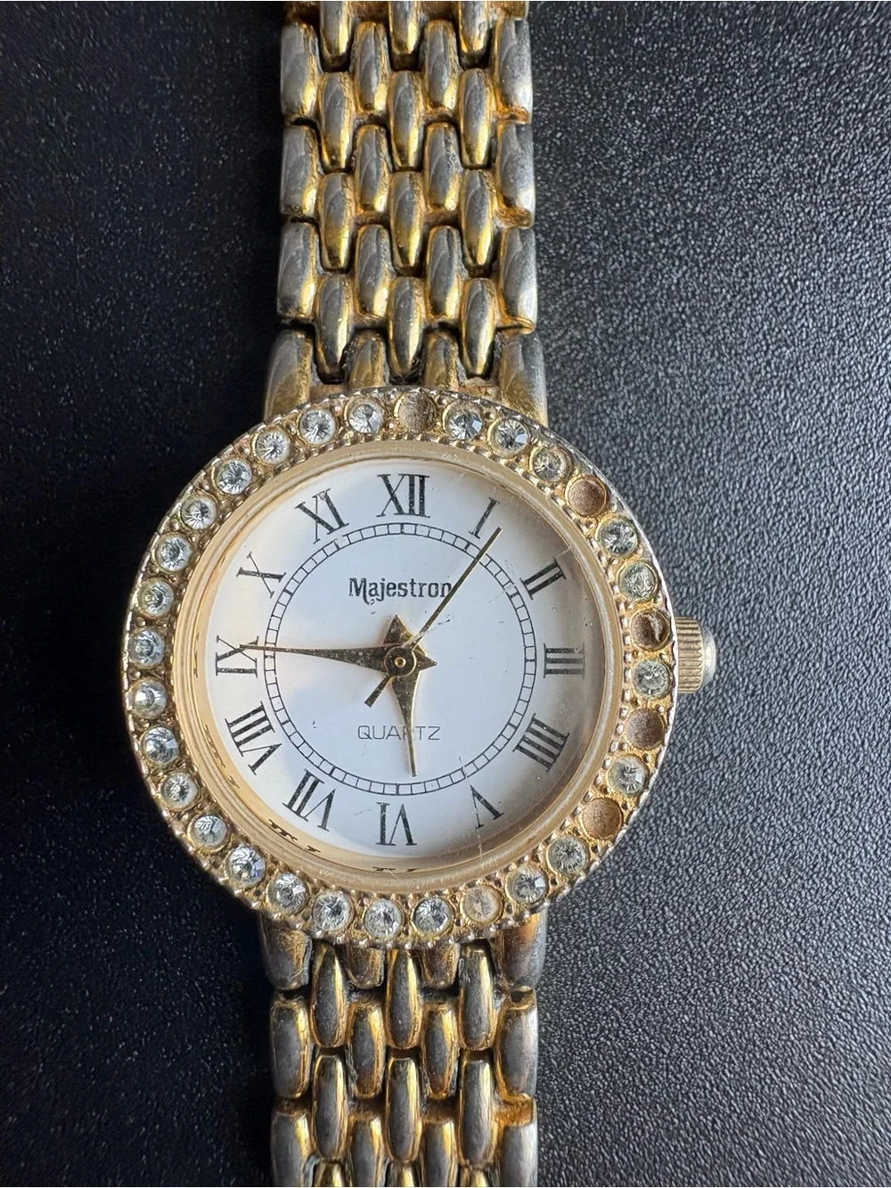 Gold-Tone Crystal Women’s Bracelet Watch